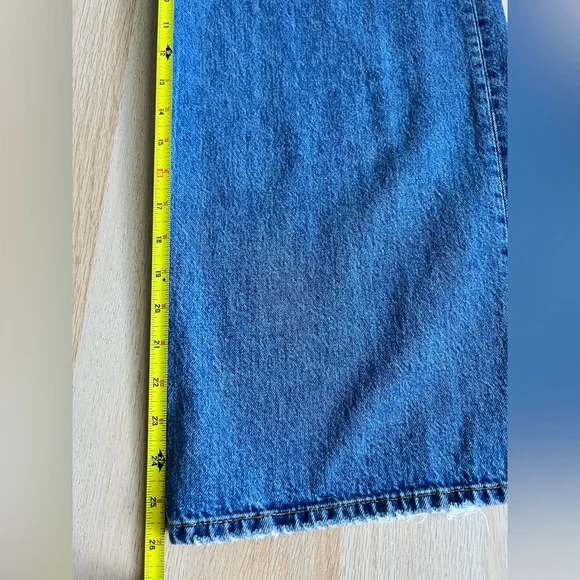 Free People Wide Leg High Rise Button Fly Jeans Size 27 Sailor Style Denim - Picture 11 of 14